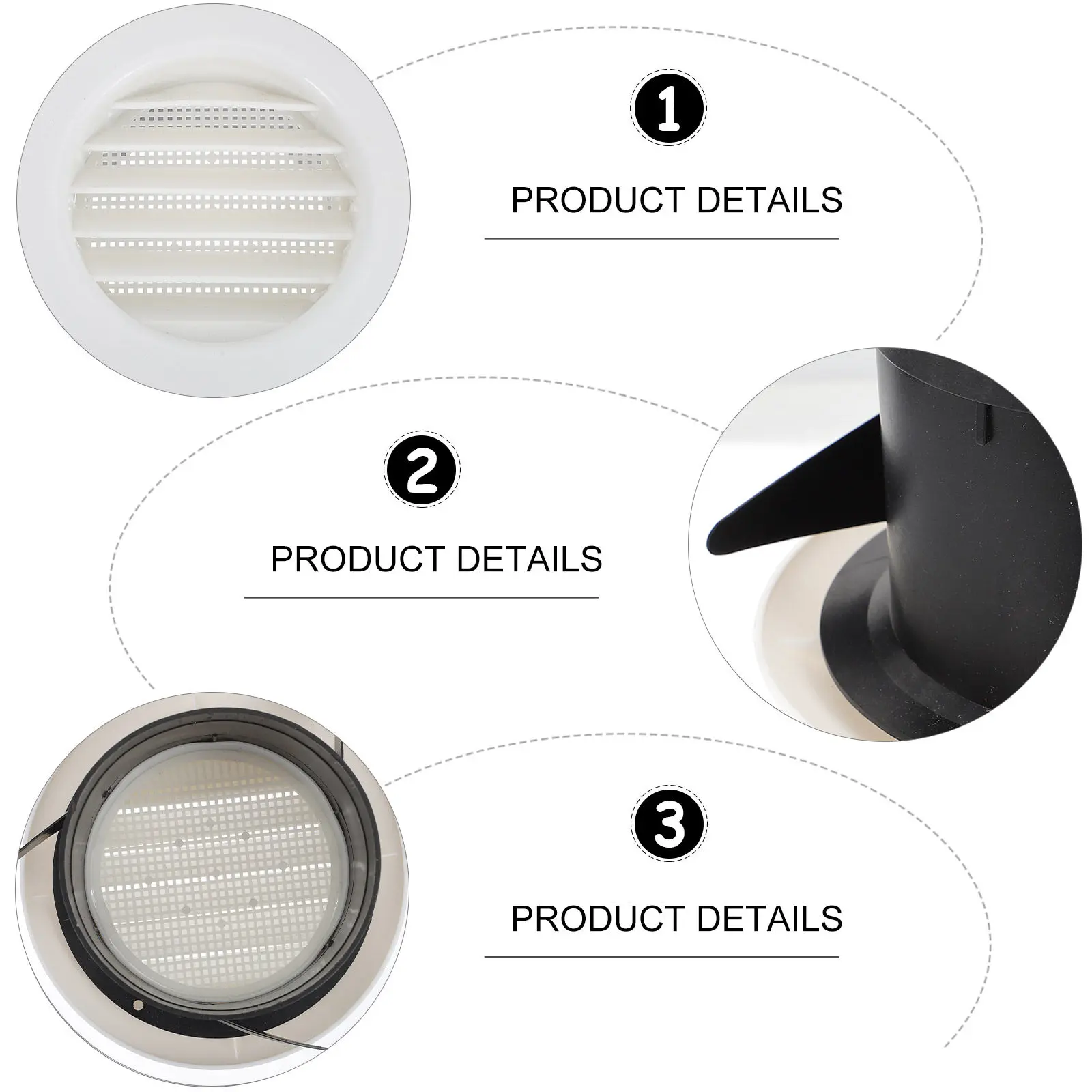 

2 шт. круглых вентиляционных решетки из АБС-пластика, пылезащитные, легко устанавливаемые, для ванной, кухни, дома, вентиляционный выход, вентиляционная решетка-жалюзи