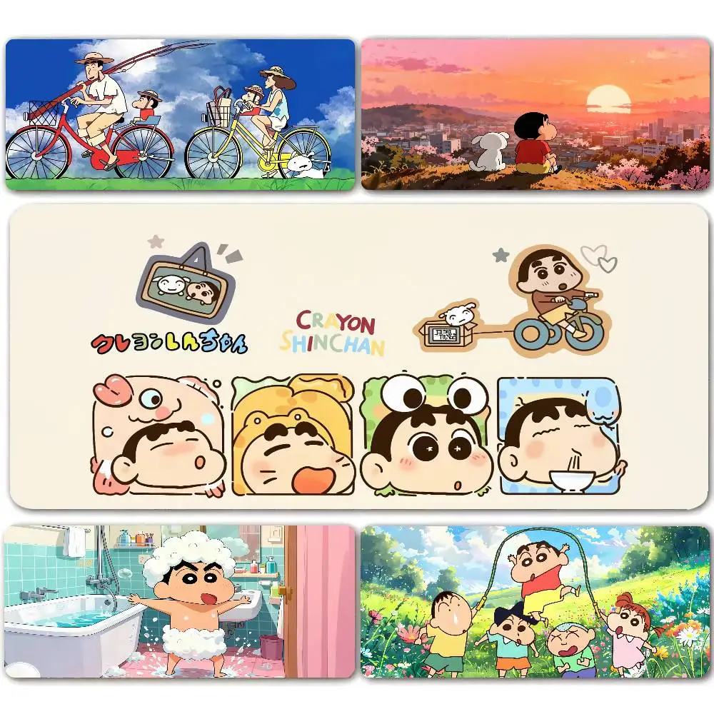 Anime Cartoon Mouse Pad C-Crayon Shin-chans Mouse Pad Peripherals Computer HD Gamers Locking Edge Non-slip Keyboard PC Desk Mat