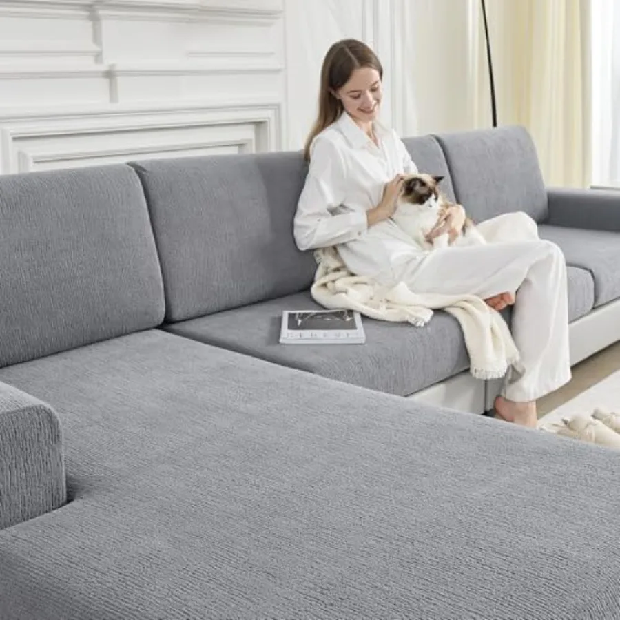 

Couch Cushion Covers for Sectional Sofa Stretch Sofa Slipcovers Washable Wear-Resistant Sectional Couch Covers L Shaped Seats F