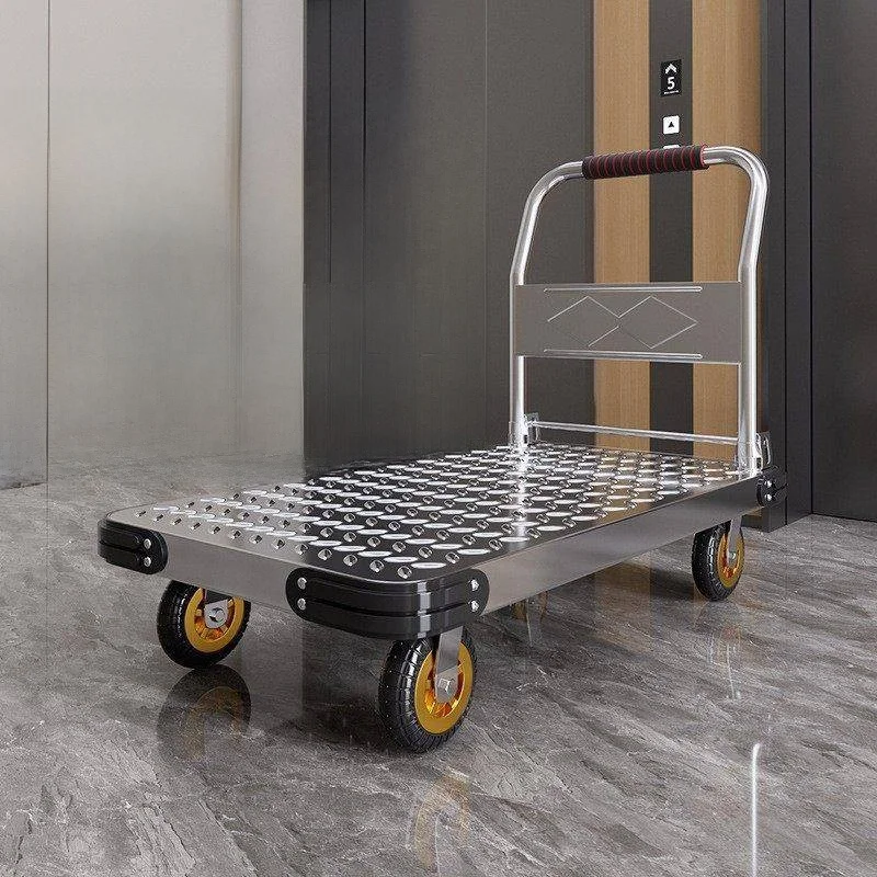 thickened-steel-plate-hand-truck-small-push-cart-stacking-silent-moving-truck-turning-wheel-heavy-duty-flatbed-hand-truck