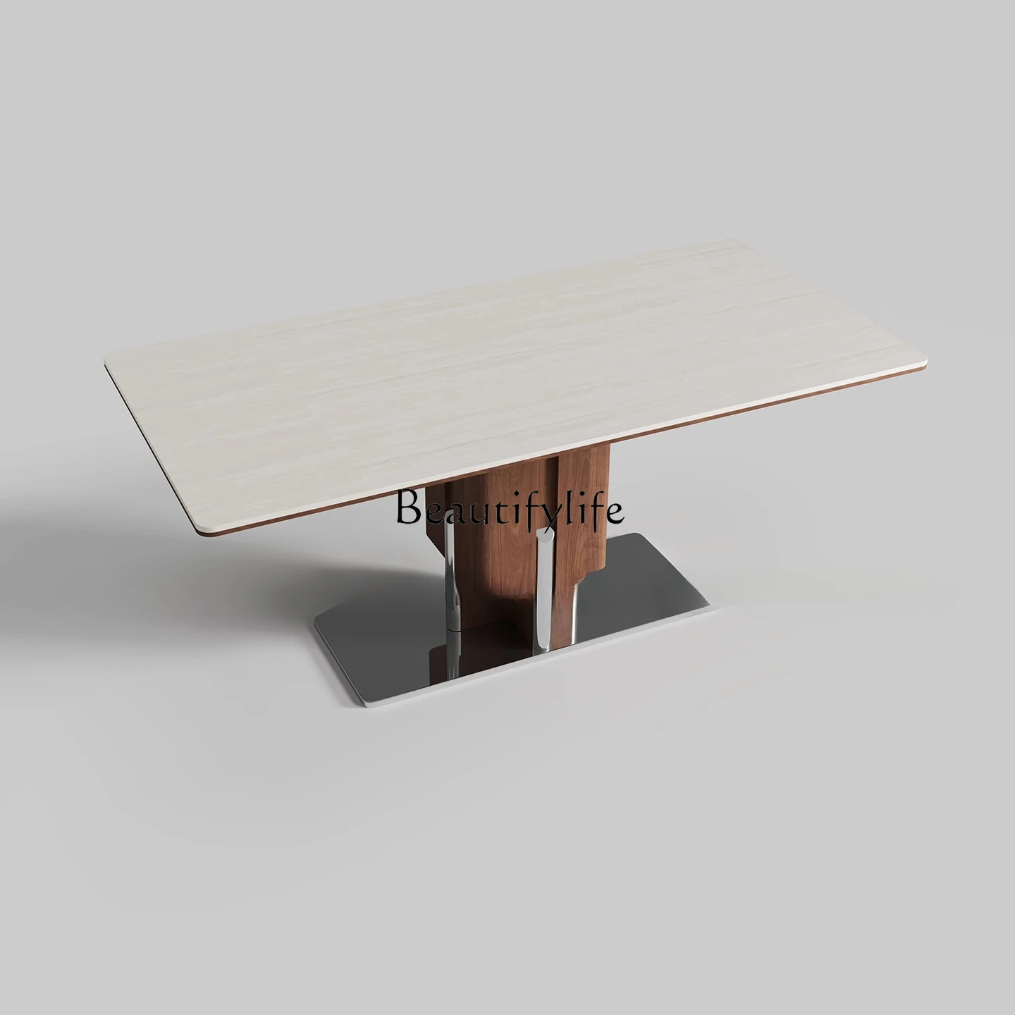 

Slate dining table in the ancient style household small apartment rectangular solid wood high-end French cream
