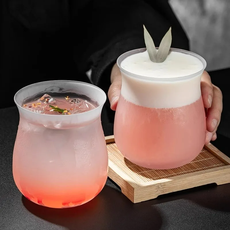 

Стеклянная чашка-тюльпан, креативные чашки для коктейльных бокалов, матовая чашка для чая, маленькие вазочные чашки, атмосферный бокал для вина, чашки для кофейных напитков