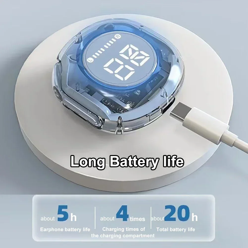 Cuffie Bluetooth T8 con display digitale a LED per l'indicazione della potenza e auricolari wireless._voghion.com