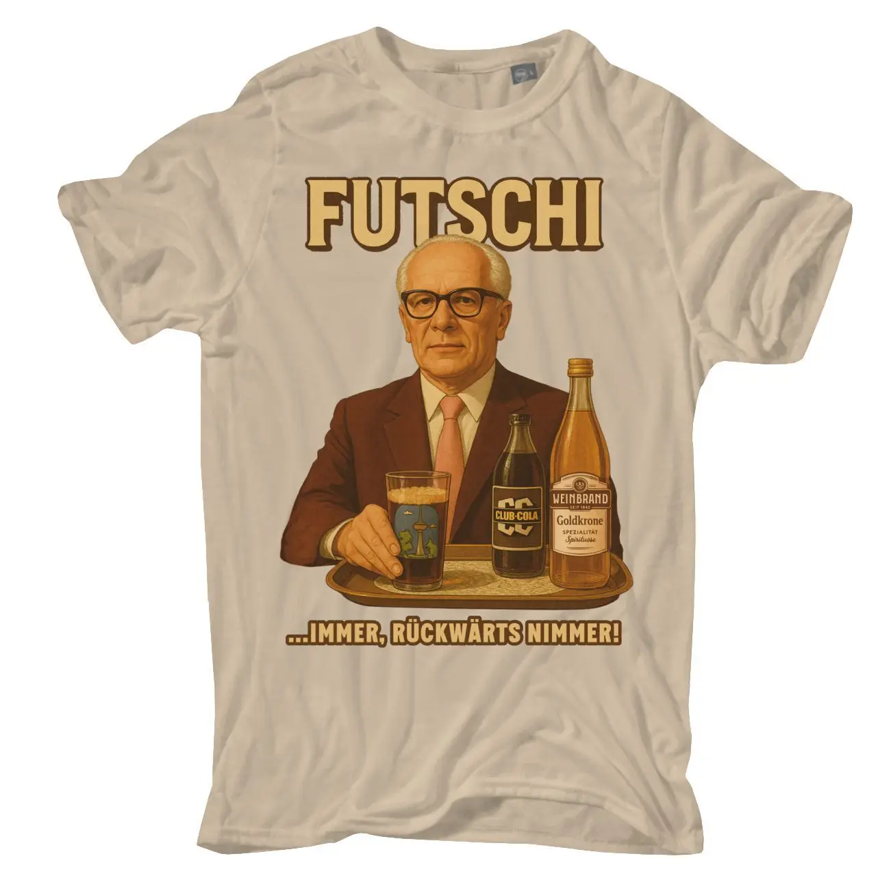 Мужская футболка Futschi Mix Brandy Cola GDR Мужская напиток Размер S 5XL