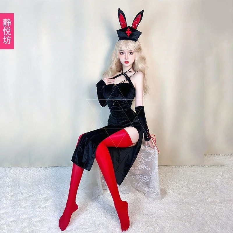 

Хэллоуин Nun Cross Bunny Girl Set Club Bar DS orm Leading Rabbit Костюм Соблазнительный наряд монахини Одежда для танцевальных выступлений