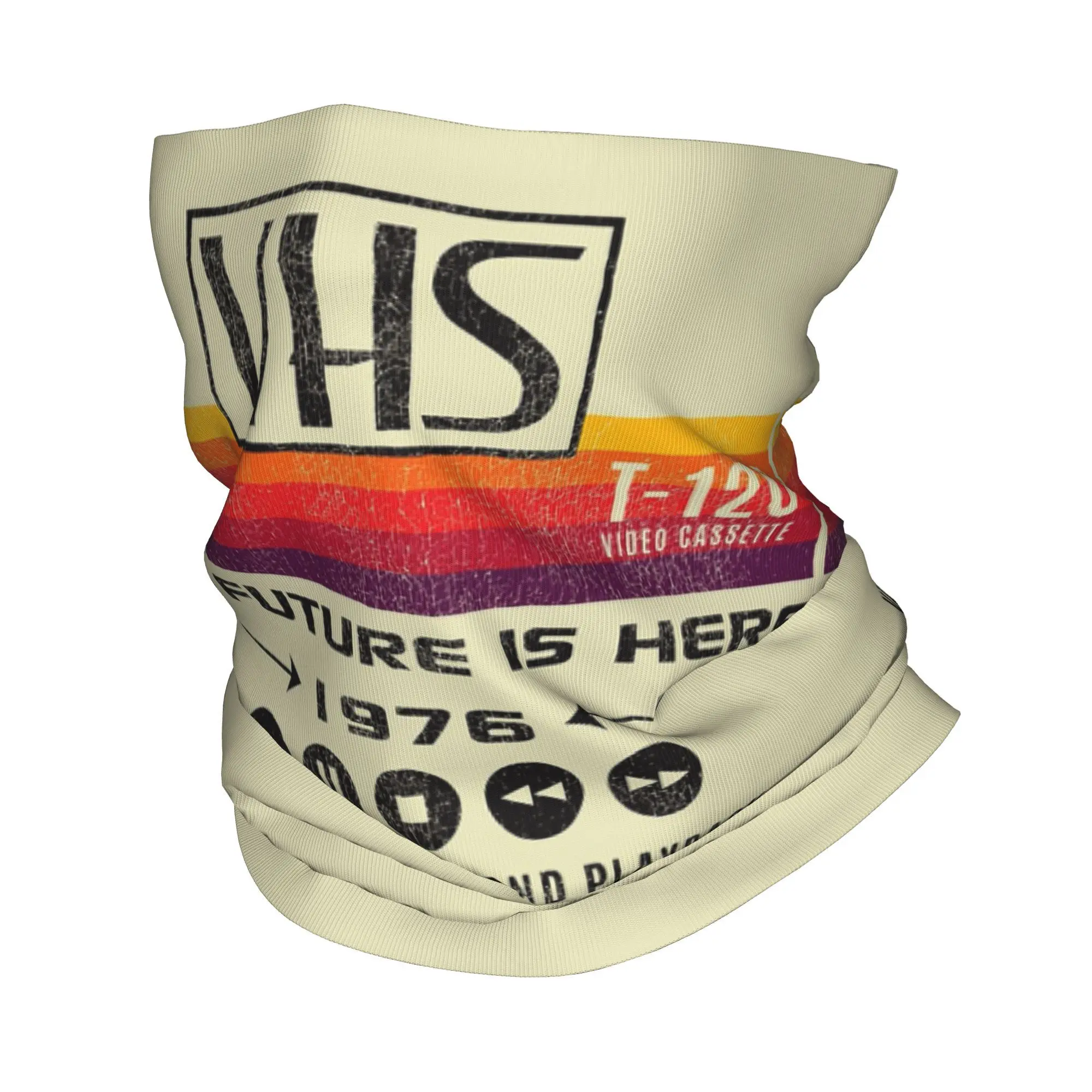 VHS The Future Is Here 1976 Worn Out Lts Bandana Neck Cover Printed Mask Scarf Warm Cycling Scarf Cycling For Men Women Adult