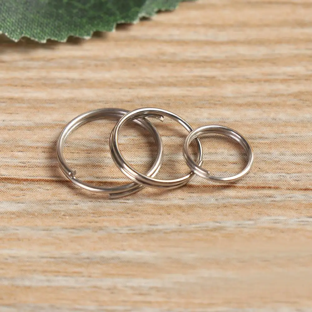 50pcs Metal Keyring Keychain Split Ring 8mm 10mm 12mm Key Holder Rings Women Men DIY Key Chains Circle DIY Pendant Tools