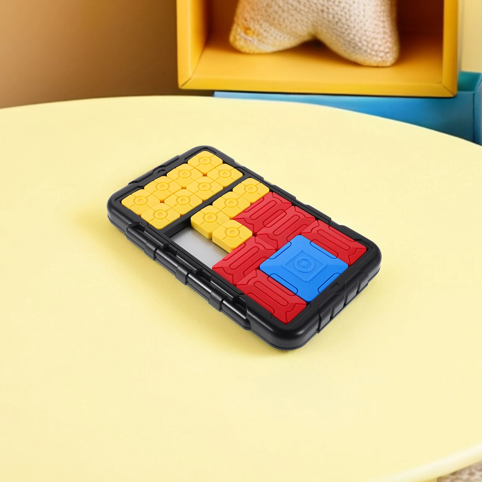 

Puzzle Game Black Plastic Checkerboard Toy Logical Thinking Sliding Puzzle Educational Tool For Kids Adults Travel Games