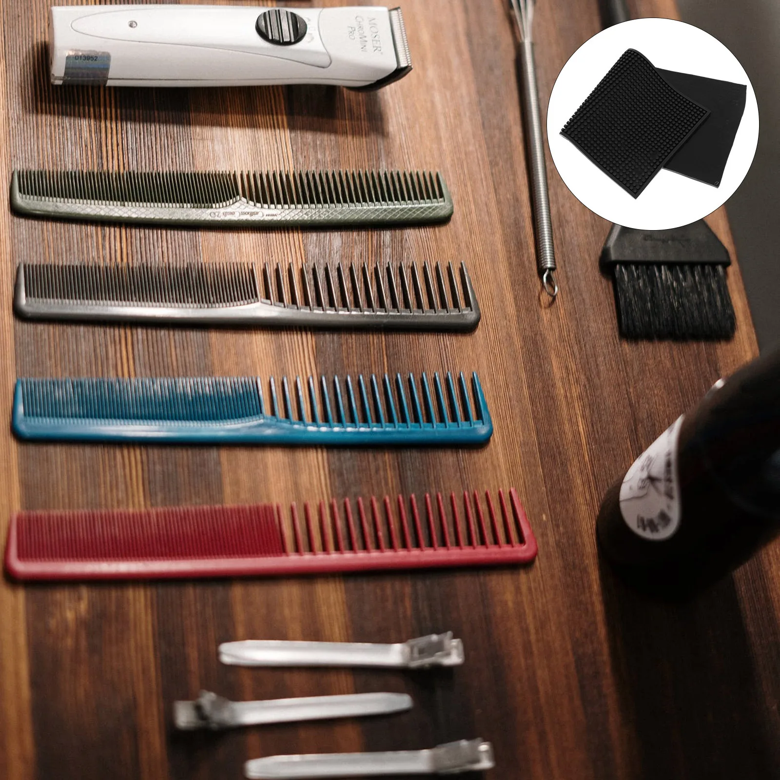 

Heat Resistant Silicone Hairdressing Tools Mat Non-Slip Storage Pad Salon Workstation Protection Heat Mat Barber Pad