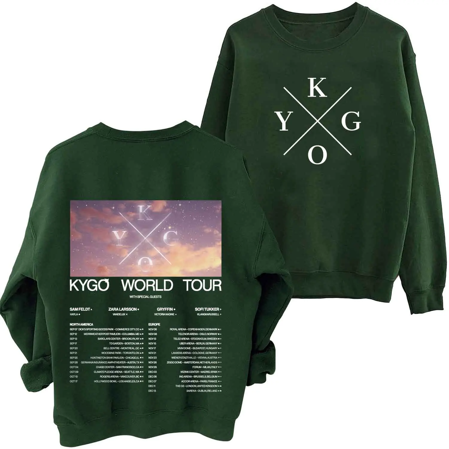 Kygo World Tour-Sweat à Capuche à Manches sulfet Col Rond pour Homme et Femme, Vêtement Décontracté avec Impression Régulière, Printemps et Automne 2024