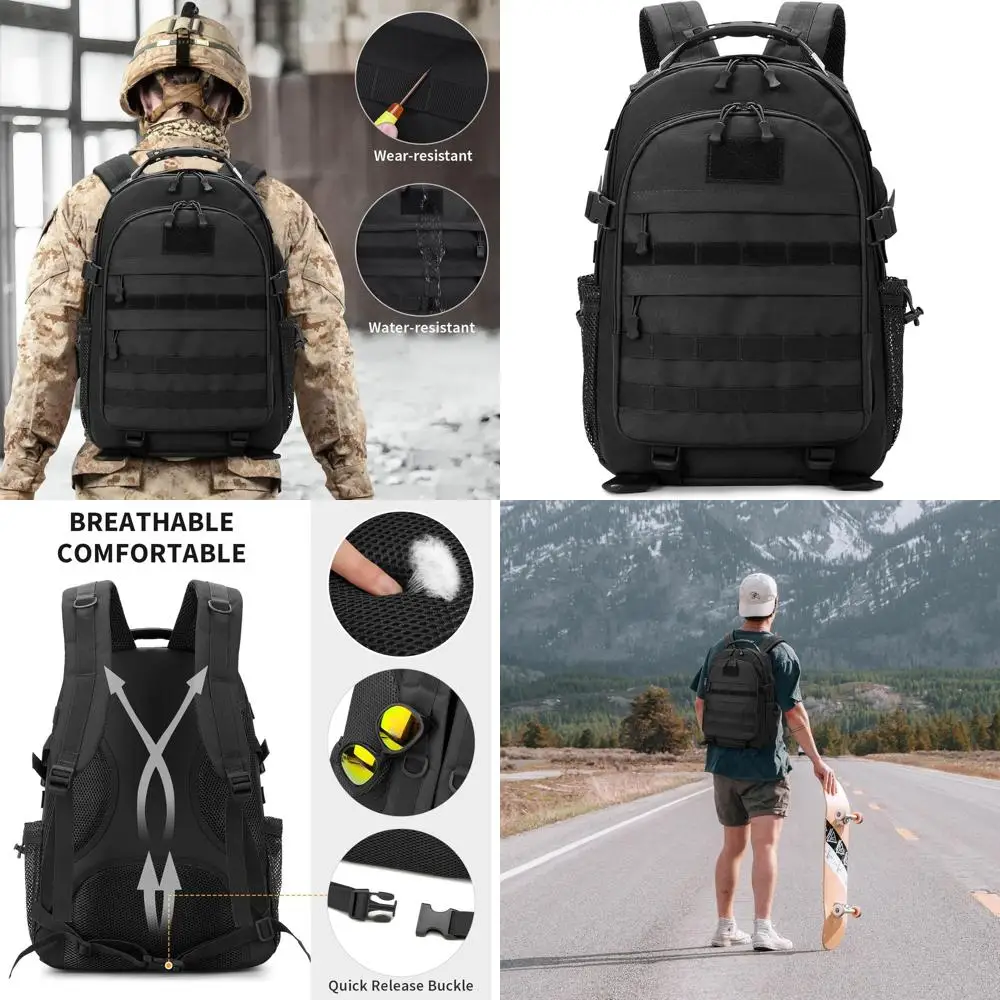 

40L Military Tactical Backpack - Large 3-Day Assault Pack with MOLLE System for Outdoor and Hunting Adventures