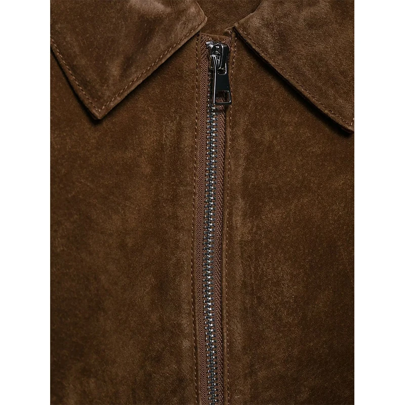 เสื้อโค้ทหนังสไตล์เรโทรทรงหลวมสำหรับผู้หญิง รุ่นใหม่ล่าสุดสำหรับฤดูใบไม้ร่วงและฤดูหนาว ดีไซน์ทันสมัย ขนาดเล็กพิเศษ