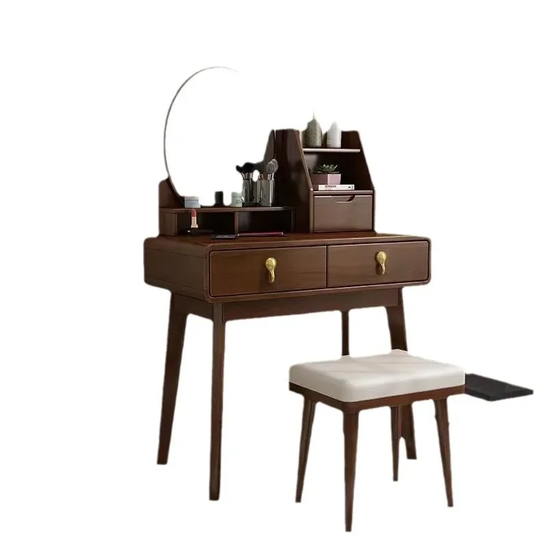 

four-legged Internet celebrity small apartment, bedroom Nordic ins makeup table, simple modern solid wood square stool