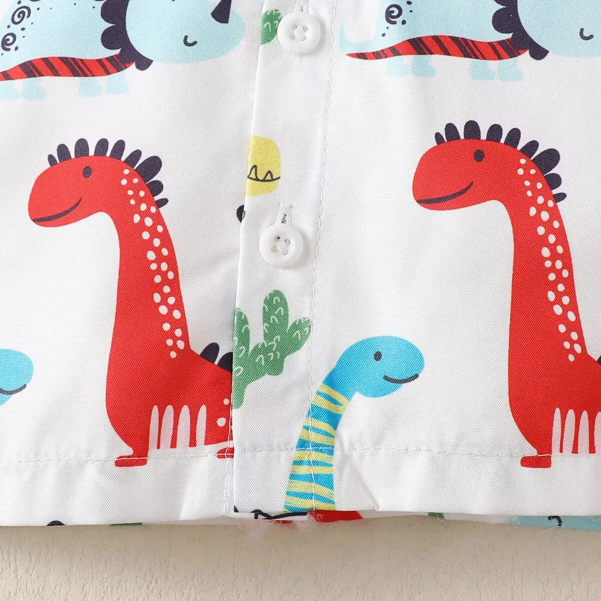 Summer Cool Boys Short Sleeves Dinosaur Prints Two-Piece Suit For 0-2 Years Old Kids