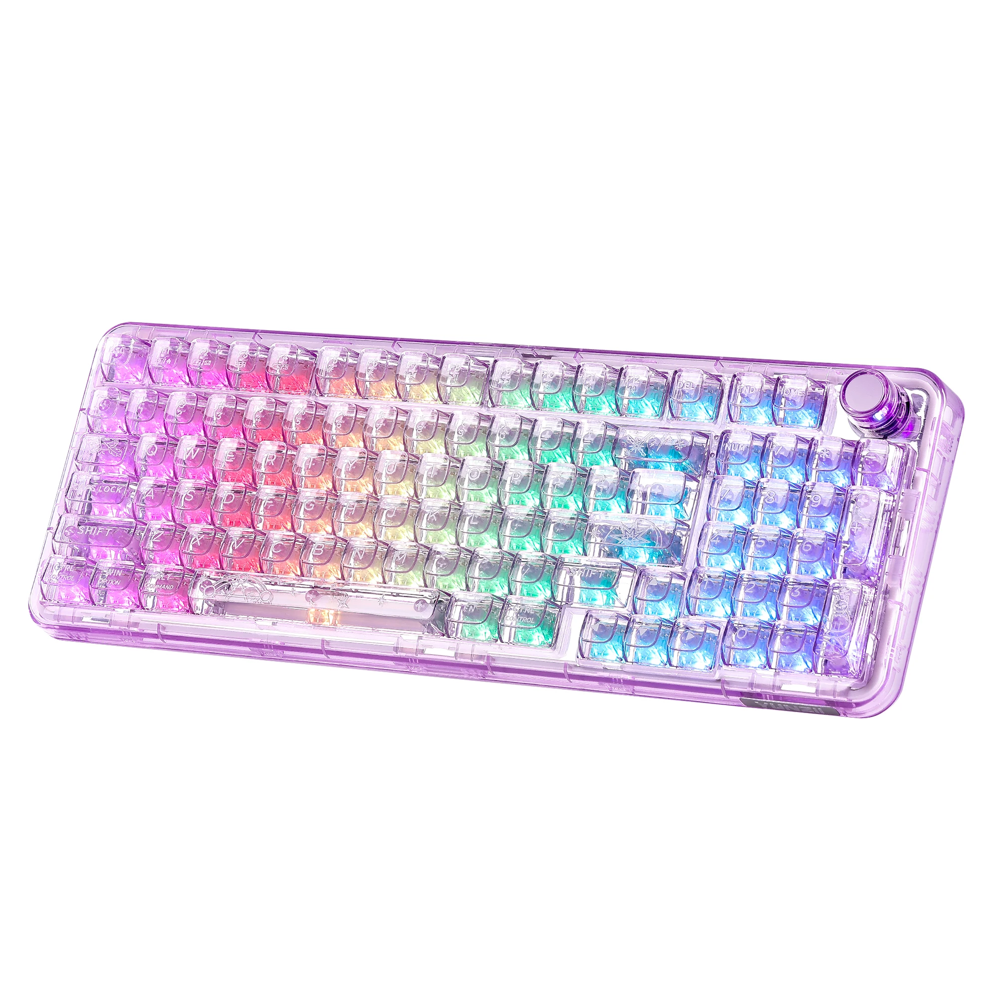 YUNZII X98 ホワイト透明メカニカルゲーミングキーボード、ワイヤレス