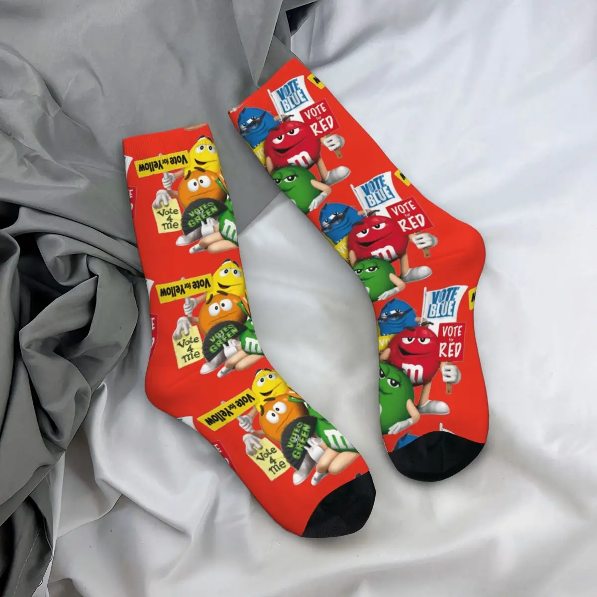 Happy Men\'s compression Socks Team Retro Harajuku M Chocolate Candy Cartoon Colorful Hip Hop Novelty Seamless Crew Crazy Sock