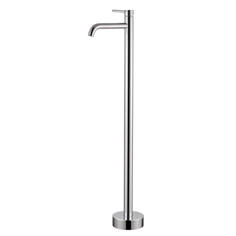 Floor Mounted Bathtub Shower Faucet Stainless Steel Bathroom Floor Standing Faucet