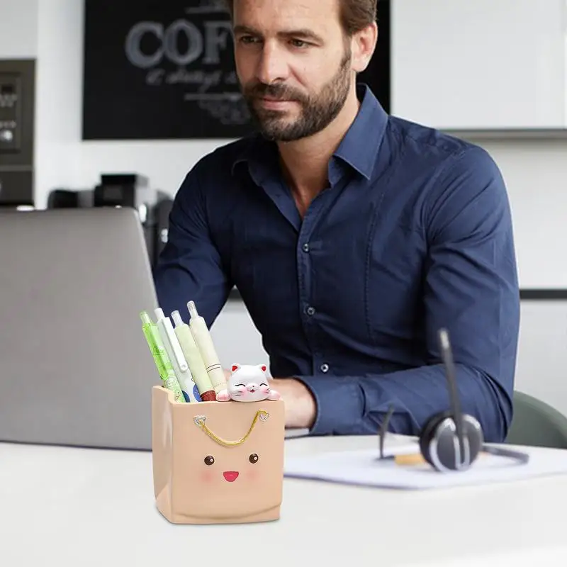 مكتب حامل القلم الرصاص الكرتون تخزين الحيوان قلم كارتون مكتب عرض قلم رصاص القرطاسية الحاويات ديكور المنزل لعلامة حاكم