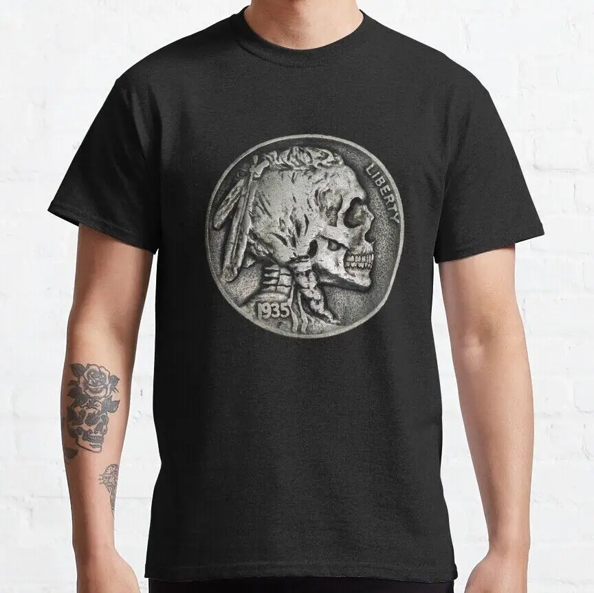 

NEW BEST TO BUY Dark Indian Head Skull Nickel Classic Mythology T-Shirt