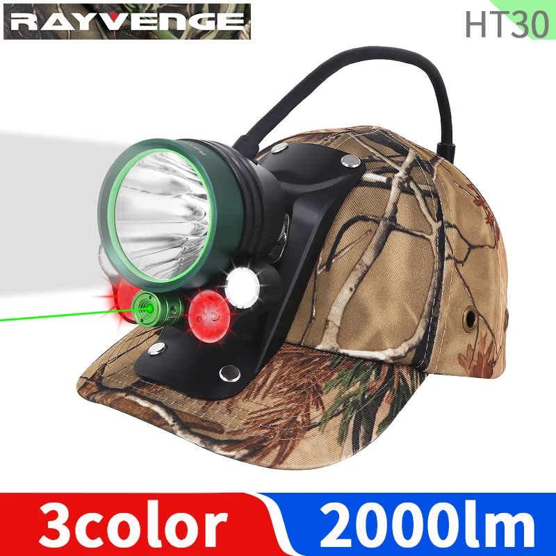 

HT30 Green beam safety helmet hunting light Outdoor boar raccoon hunting headlight 3colors lighing hunting headlight Waterproof