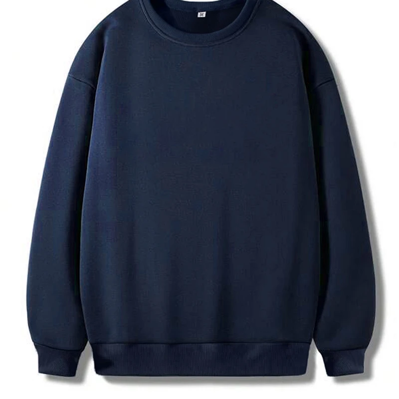 

Men's Basic Round-Neck Sweatshirt in Multiple Colors, Available in Black/Grey/Navy Blue/Dark Grey + Simple Solid Color Design Suitable for Various Styles, Soft Fabric That Is Skin-Friendly and Warm, Essential for Daily Commuting/Casual Wear in Spring and 