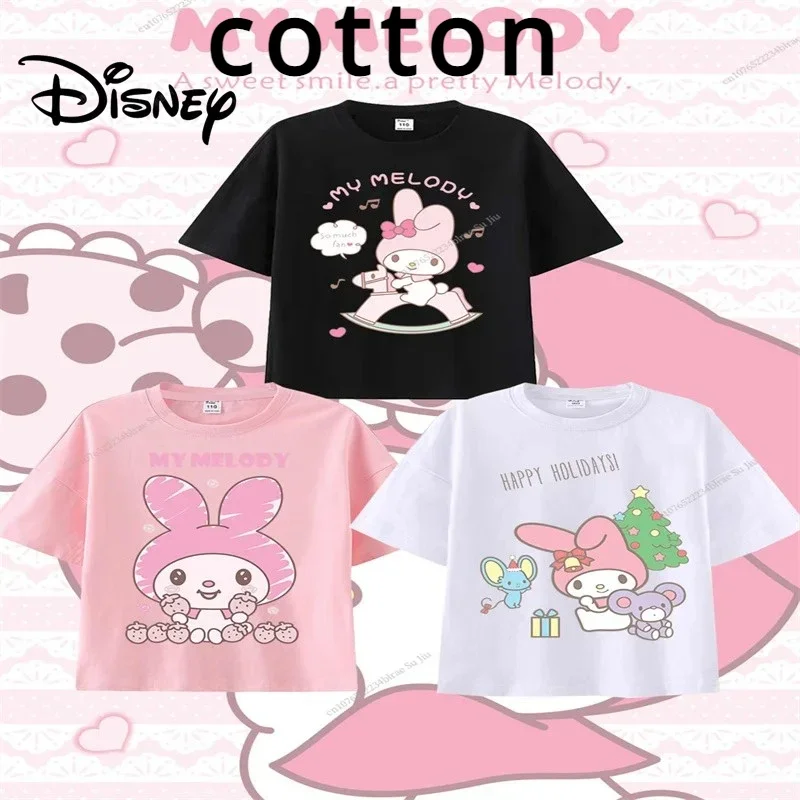 3-14 Year Cute Melody Boys and Girls Short Sleeve Children's T-Shirt Summer Cartoon Kid's Tee Cute Cotton TShirt Baby Clothes