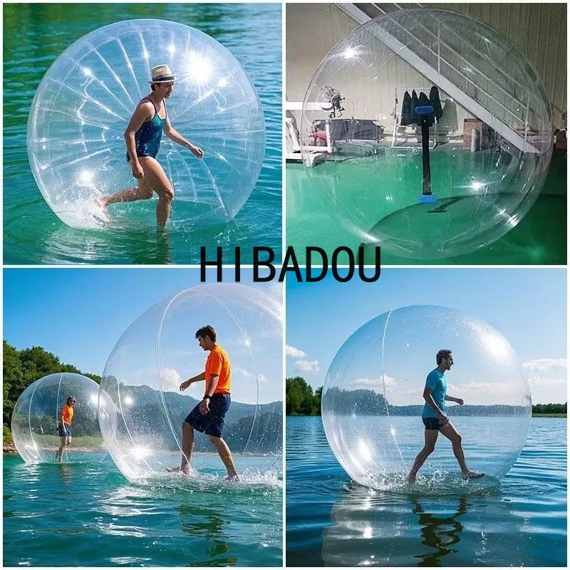 Hibadaou bola inflável para caminhada na água, bola inflável de água zorb, 2.5m de diâmetro, tpu, bola gigante de bolha de hamster, balão de água, bola de dança