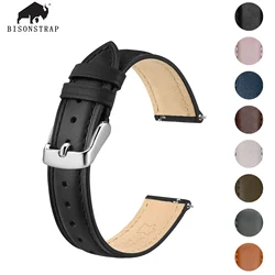 BISONSTRAP Leather Watch Strap for Women, 12mm 14mm 15mm 16mm 18mm 20mm Watch Band Quick Release Replacement Wristband