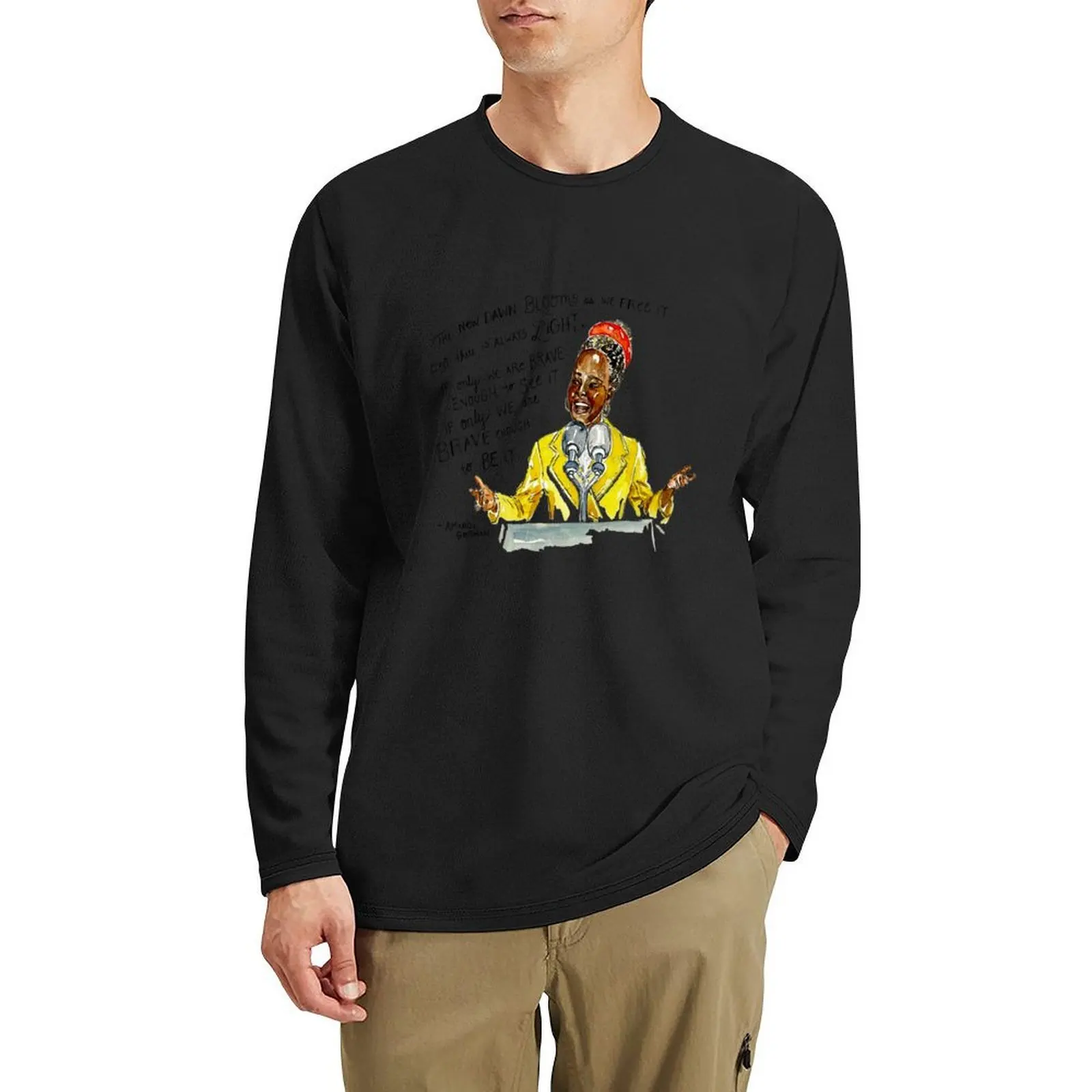 AMANDA GORMAN- Hay siempre ligero. Si solo somos coraggiosos, lo suficiente para verarlo, si solo somos corajosos. Camiseta larga