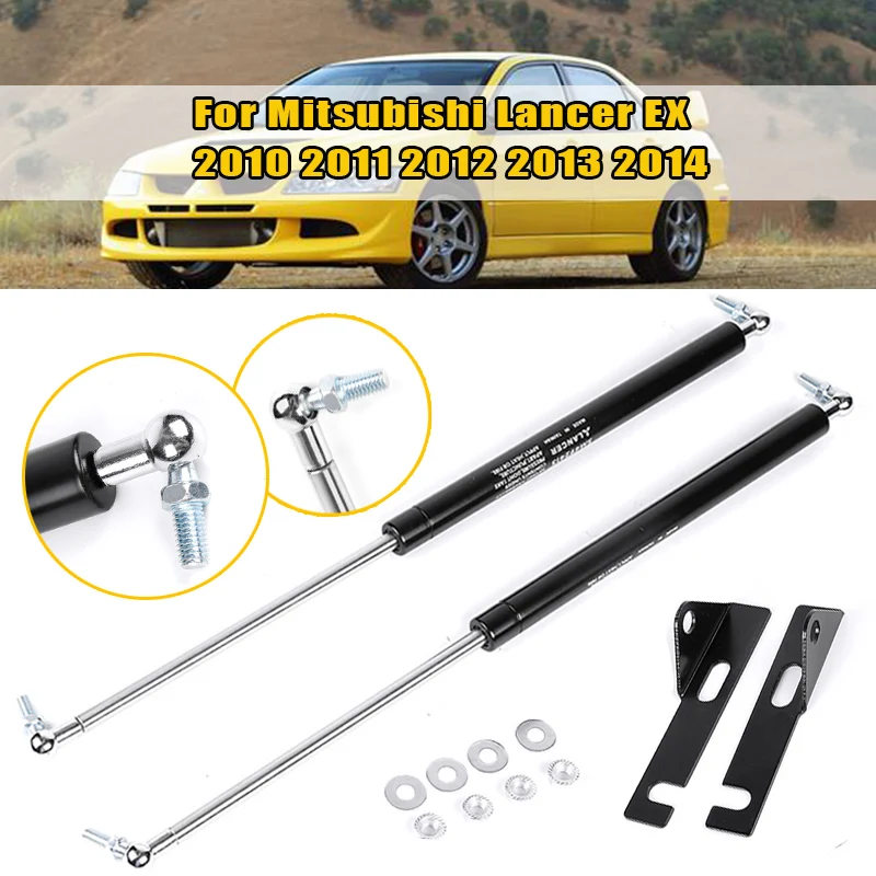 2X Front Engine Cover Hood Shock Struts Bar Support Arm Gas Spring Support Rod Car-styling For Mitsubishi Lancer EX 2010-2014