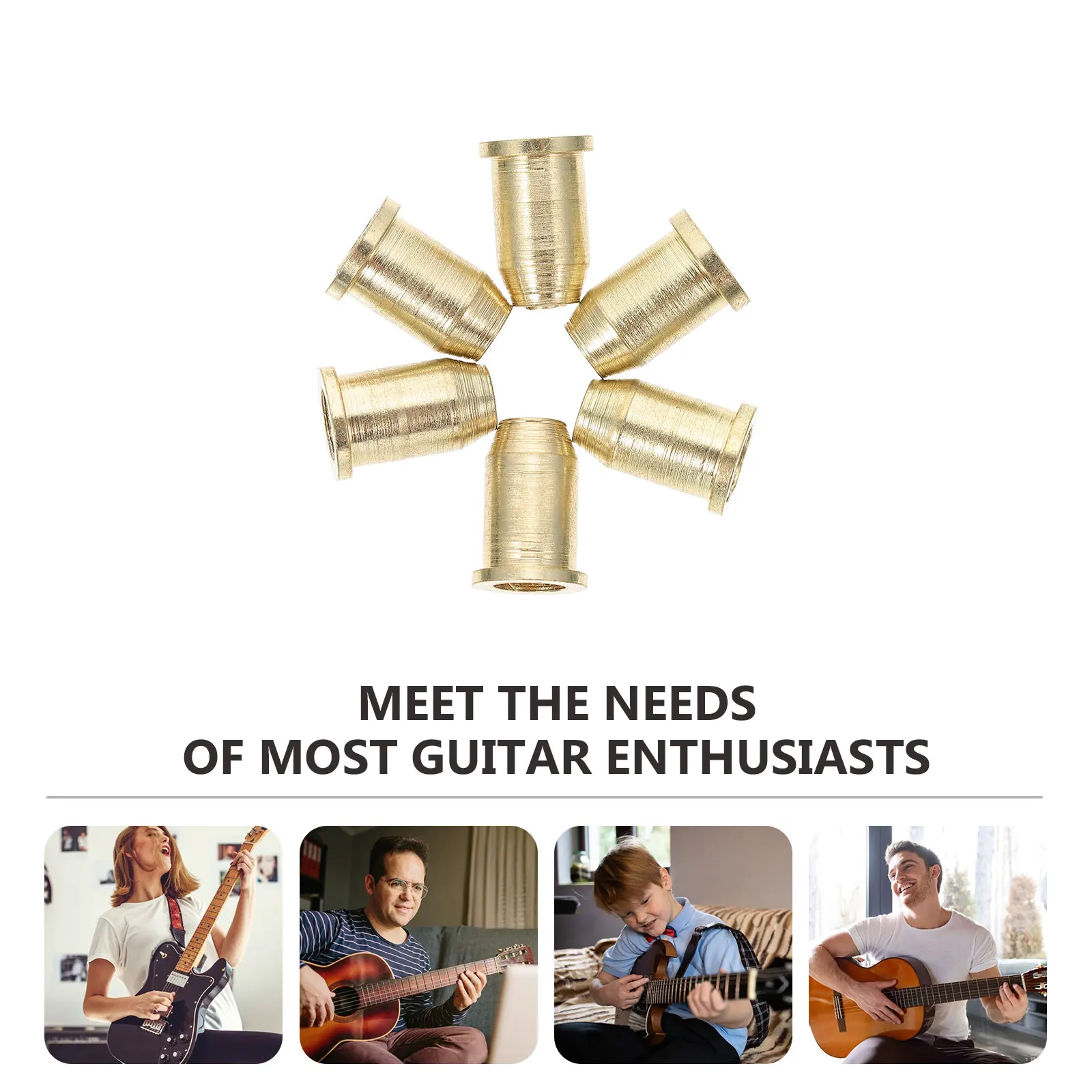 

6 Pcs Electric Guitar String Buckle Durable Ferrule Through Body Bridge Mounting Accessories Replacement Parts