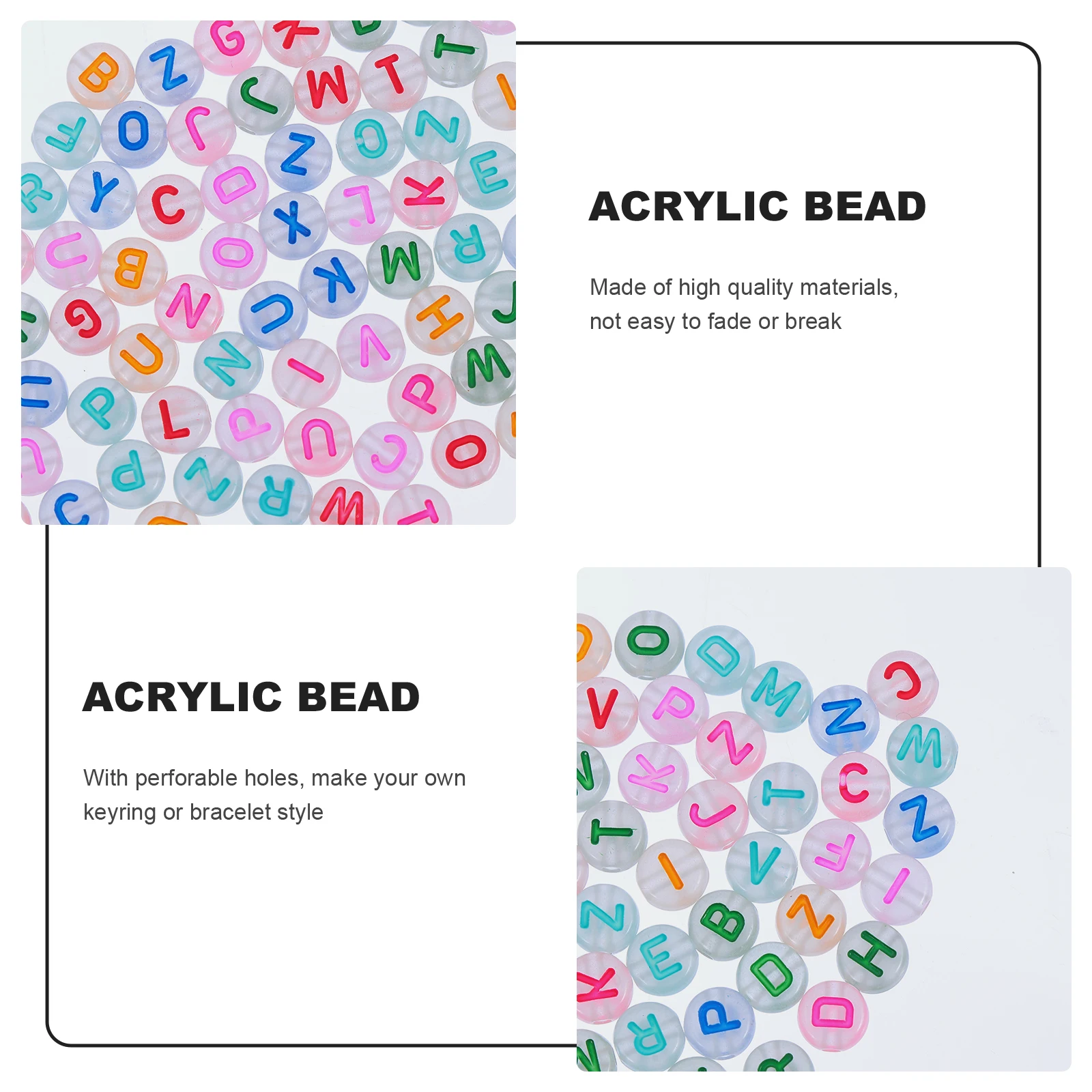 

400Pcs Beads Accessory Craft Beads for Necklace Bracelet Mixed Color
