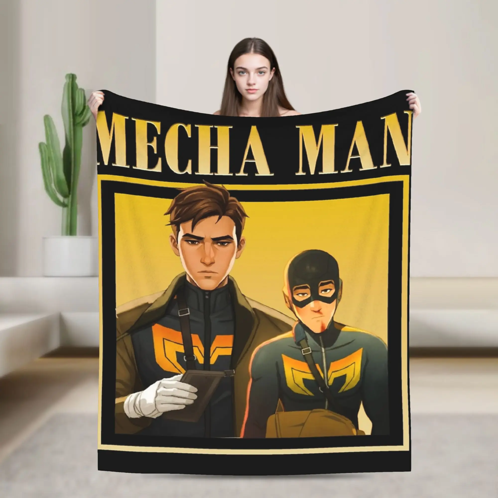 Mecha Man Robert Dispatch Game البطانيات الفانيلا الصيف تكييف الهواء تنفس لينة رمي بطانية للسرير الأريكة المفارش