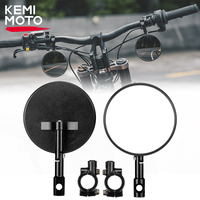Emark Motorcycle Round Rearview Mirror Universal 360° Adjustable Handle Bar End Mirrors Motorcycle Scooters Bicycle Accessories