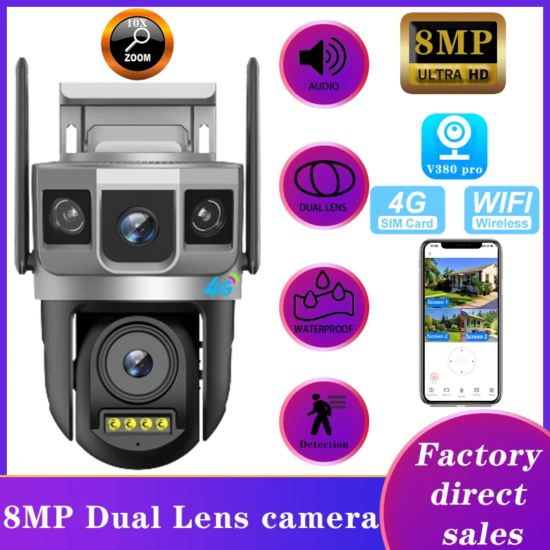 camera de vigilancia ptz ao ar livre rastreamento automatico camera de seguranca cctv p2p street ip wifi screen view 4k 8mp 01