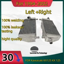 L + r para 1994-2002 kawasaki kx125 kx 125 radiador de alumínio refrigerador de refrigeração 1994 1995 1996 1997 1998 1999 2000 2001 2002