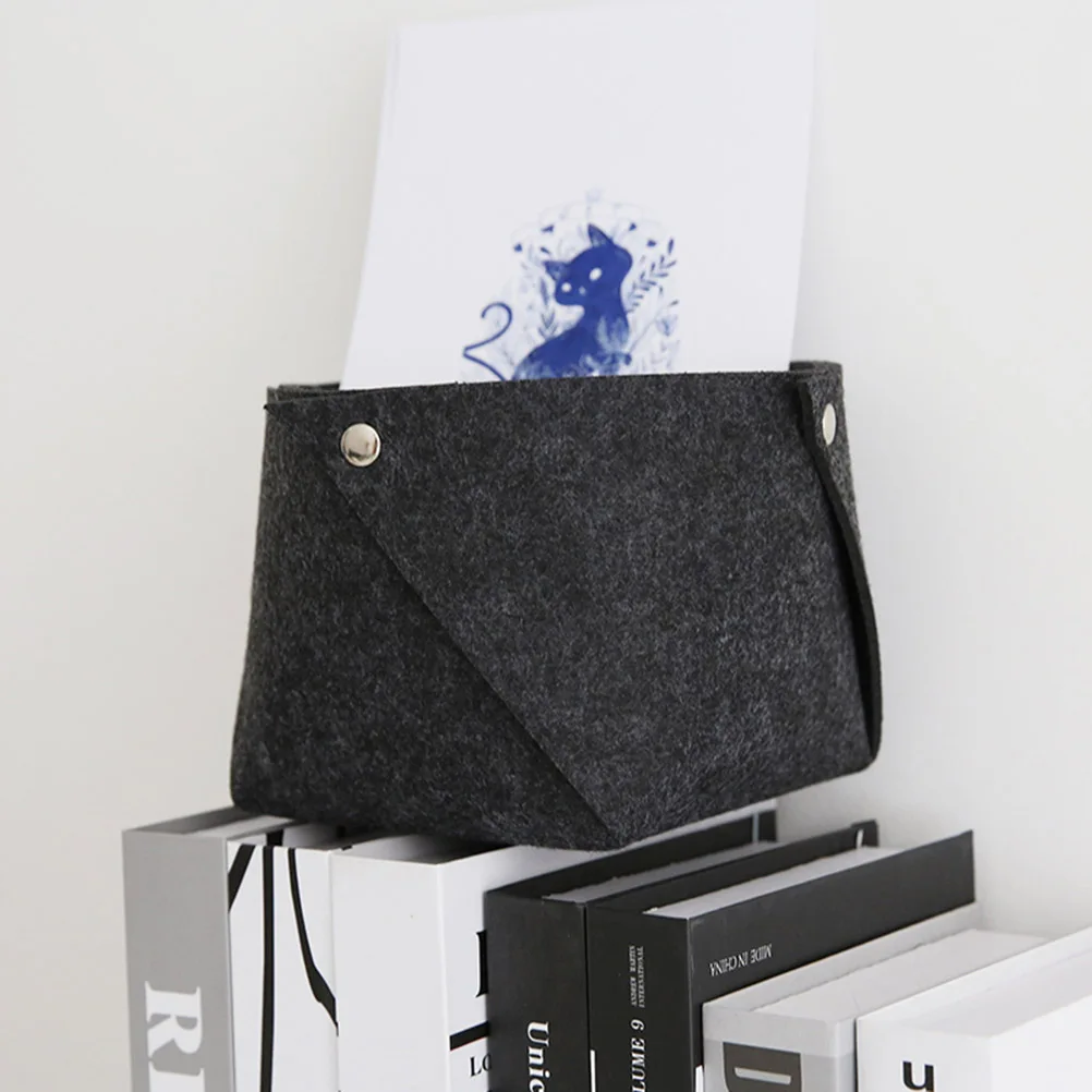 

Desktop Storage Basket Night Grey Felt Organizer For Shelf Desk Closet Car Stationery Pen Brush Books Dvd Care Pet Supplies