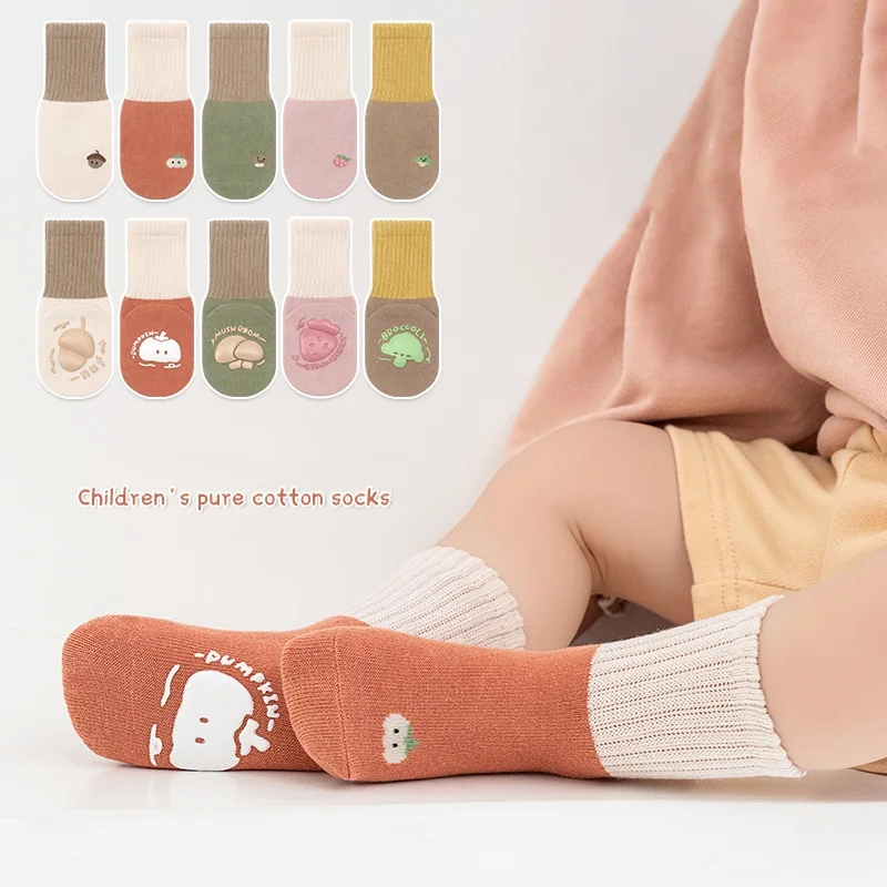 Toddler Baby Cotton Socks For Boys Girls Autumm Winter Children's Socks Anti Slip Cartoon Print Cute Comfort Floor Sock 0-5Yers