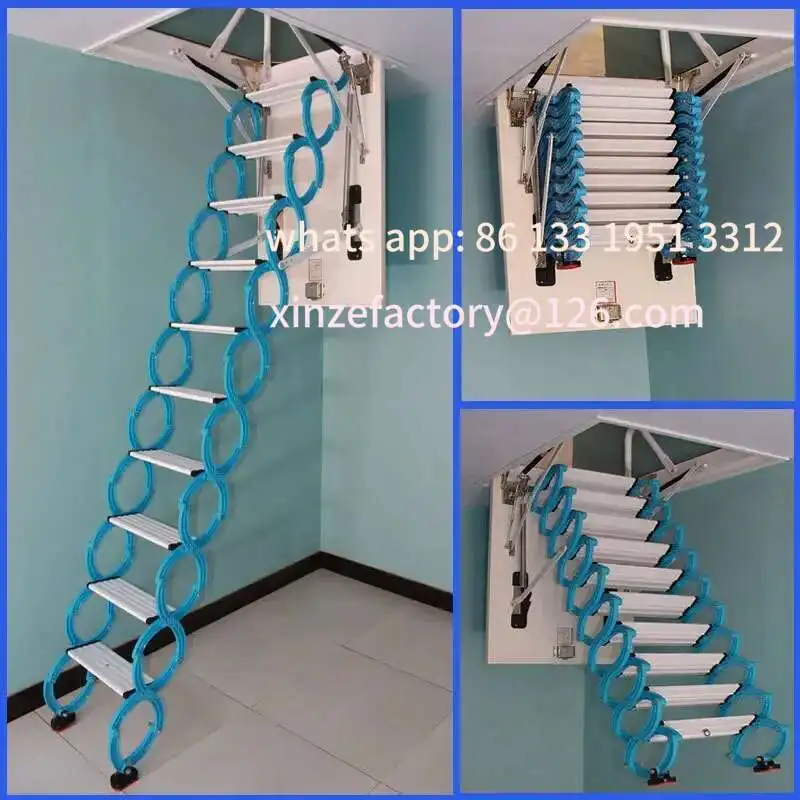 

Customizable Invisible Folding Ladders Outdoor Wall-mounted Ladders Attic Retractable Stairs Home Lifting Indoor and Simple Stre