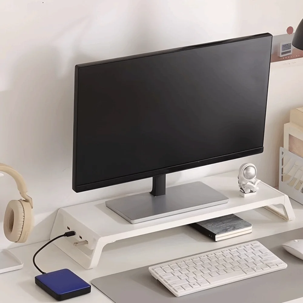 Thick Computer Monitor Stand Pressure-Resistant Ergonomic Computer Heightening Rack with USB Ports Laptop Elevated Stand