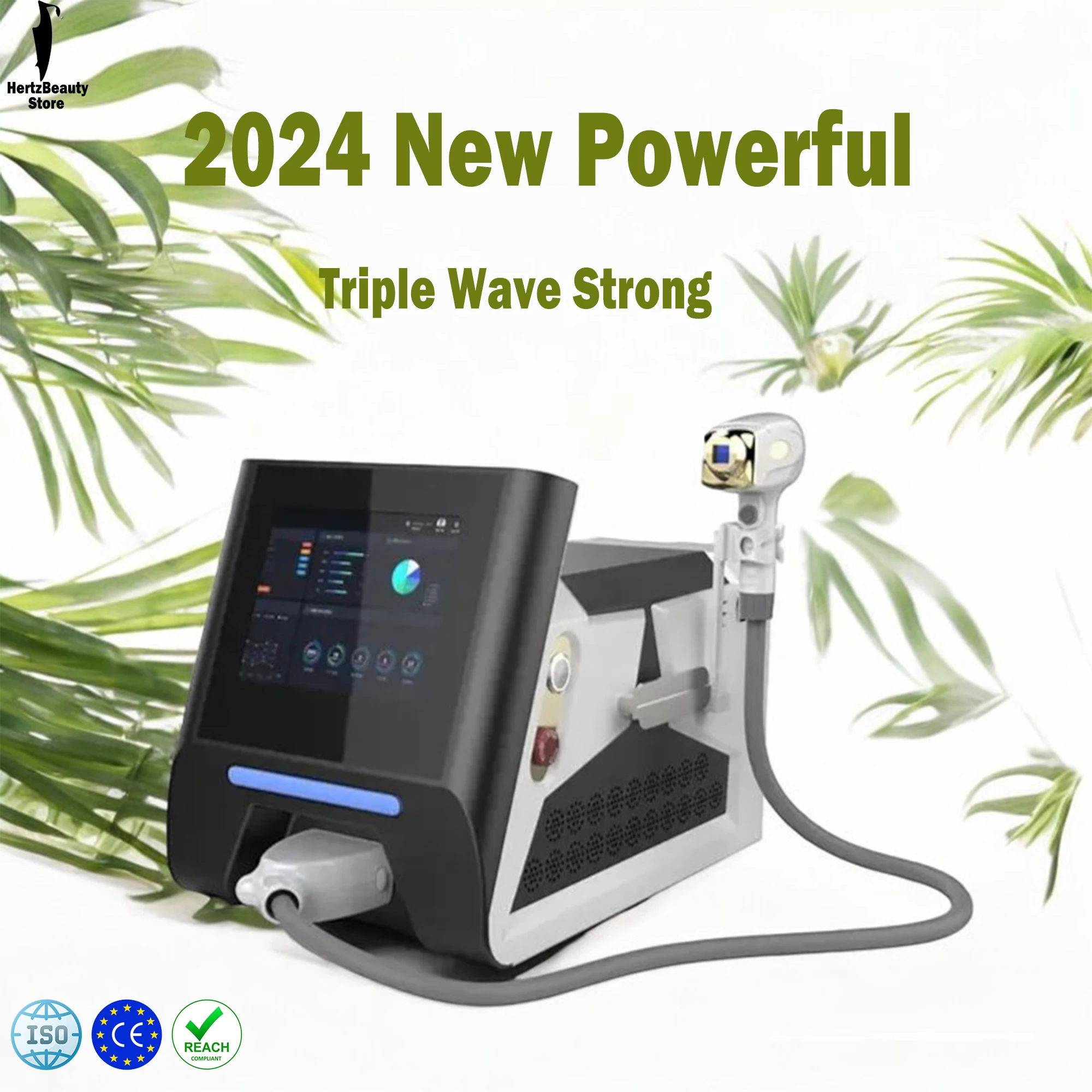 Triple Wave Strong Cooling System Diode Laser Ice Painless 808 Hair Removal 3 wavelengths Skin Rejuvenation Machine Salon Spa