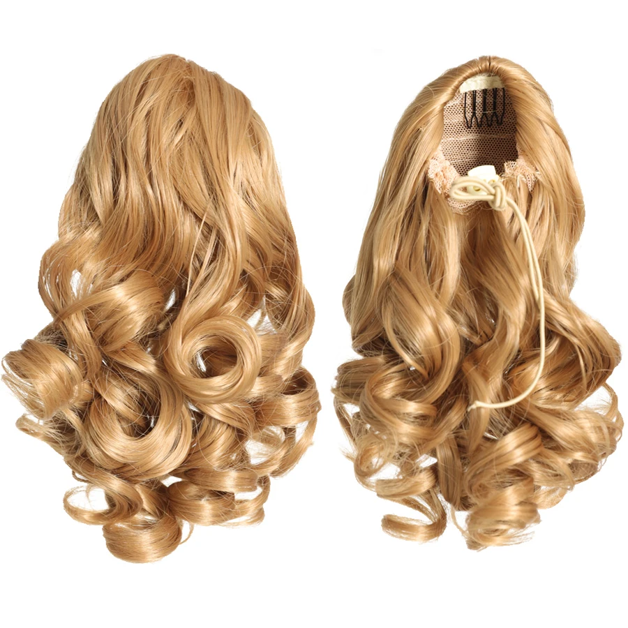 Korte 8Inch Krullend Trekkoord Paardenstaart Extensions Water Wave Synthetische Clip In Hair Extensions Elegant Voor Dagelijks Gebruik Haar Accesso