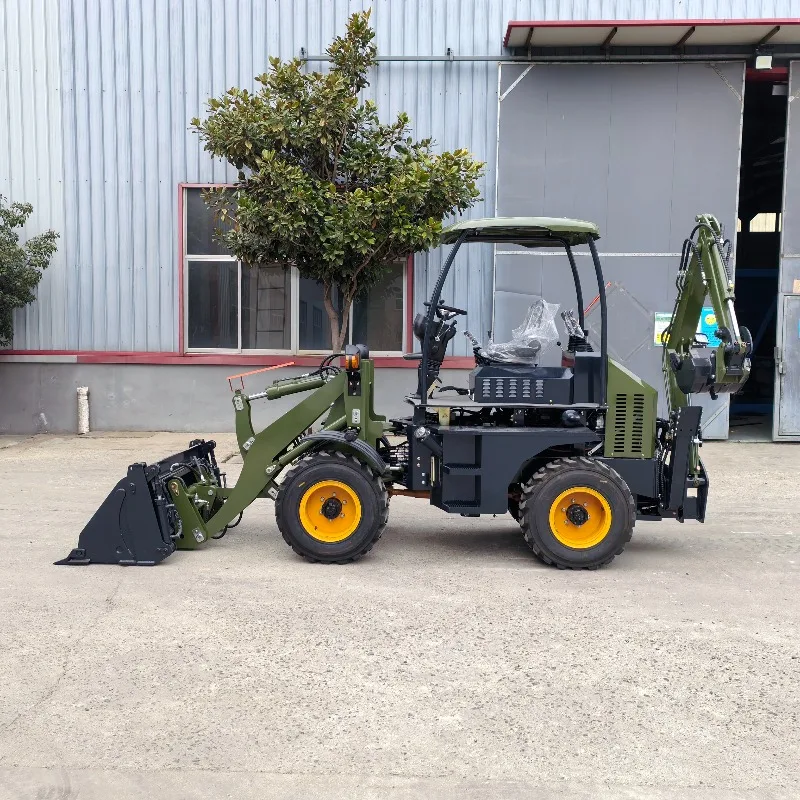 Multi-Functional Small Wheeled Backhoe Loader Two-End Busy Agricultural Field Work Dual Purpose Loader