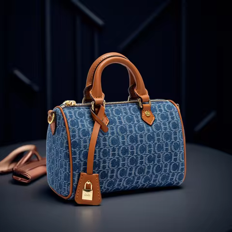 Bolsa de ombro feminina 2025 nova bolsa de travesseiro de emenda de cowboy, bolsa feminina casual de festa