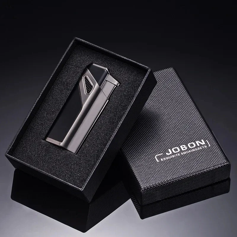 JOBON معدن غاز البوتان السيجار توربو أخف في الهواء الطلق يندبروف الأزرق لهب 3 الشعلة طائرة شواء مجوهرات الخبز أداة لحام هدايا الرجال #4