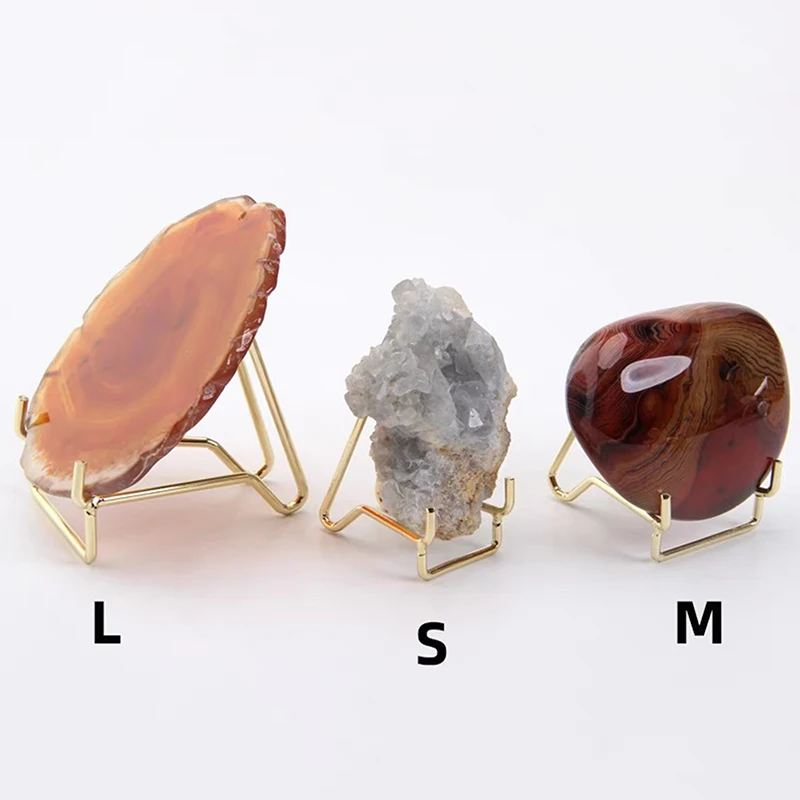 1Pc Metal Arm Display Stand Easel For Gemstone Mineral Home Decor Minerals Fossils Rock Geode Show Stands Crystal Holder