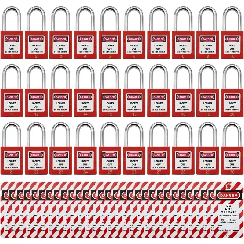 

Hot sale.Lockout Tagout Locks, Safety Padlock, Loto Locks Keyed Differently Lock Out Tag Out 30 pcs Safety