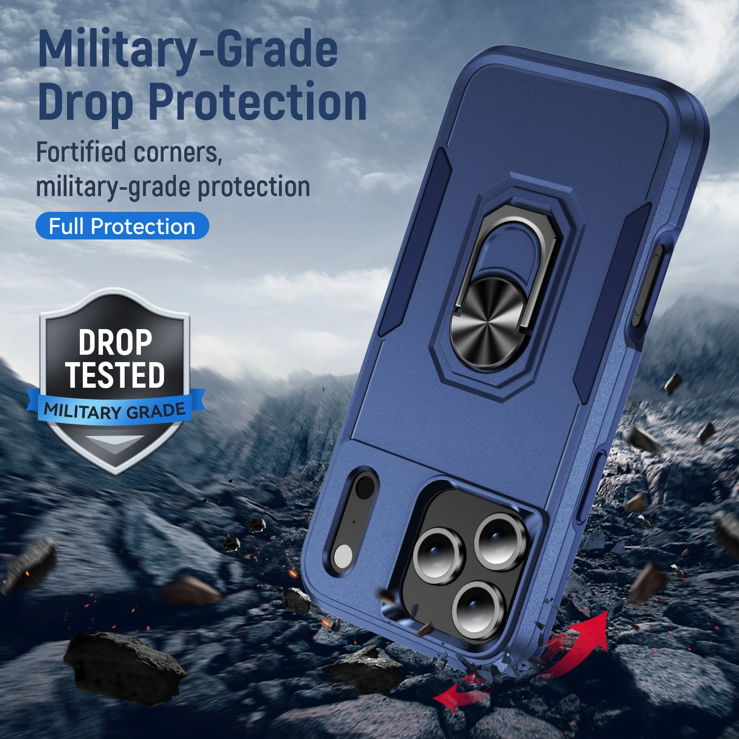 Neue Rüstung Military Grade Metall Stand Fall für IPhone 17 Air 16 15 14 13 12 11 Pro Max Plus 16e magnetische Stoßfest Abdeckung Coque