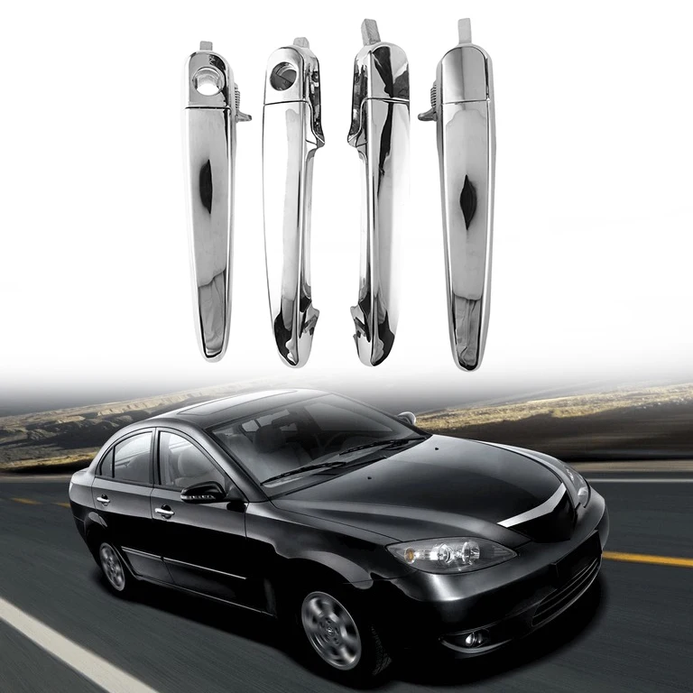 4Pcs Set Chrome Front Rear Left Right Exterior Outside Door Handles for 3 2007-2012 HA10-59-410V HA10-58-410V