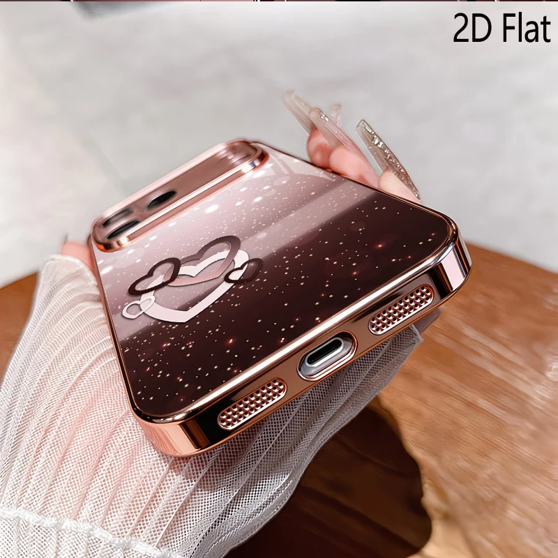 Heart-shaped light  2DFlat For iPhone17 18 16 15 14 13 12 11 Pro Max XS XR 8 7Plus Phone Cover Shockproof Protective Back Cover view 5